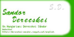 sandor derecskei business card