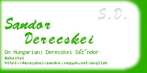 sandor derecskei business card